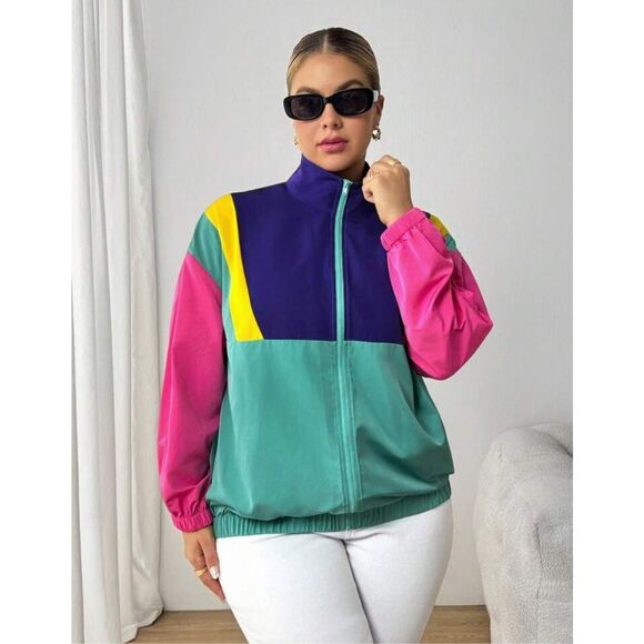 Color Block Windbreaker Jacket - Picture 2 of 9